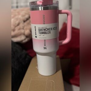 Stanley Pink and White Quencher Tumbler